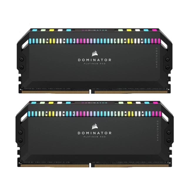 رم کورسیر مدل Dominator Platinum RGB DDR5 64GB 32GBx2 6000MHz CL40