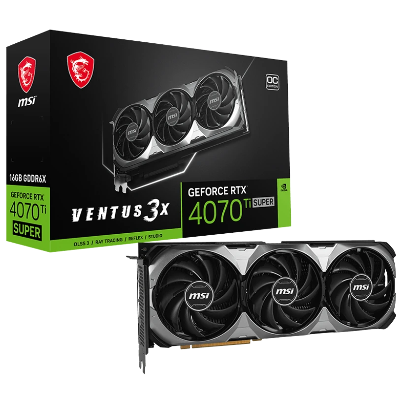 کارت گرافیک ام اس آی مدل GeForce RTX 4070 Ti SUPER VENTUS 3X 16GB  OC