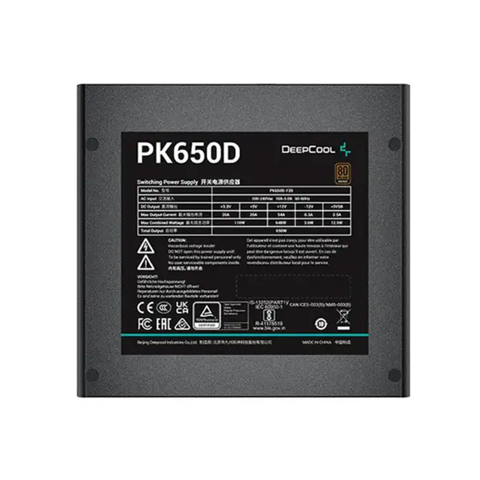 پاور دیپ کول مدل PK650D BRONZE ATX 12V NON-MODULAR
