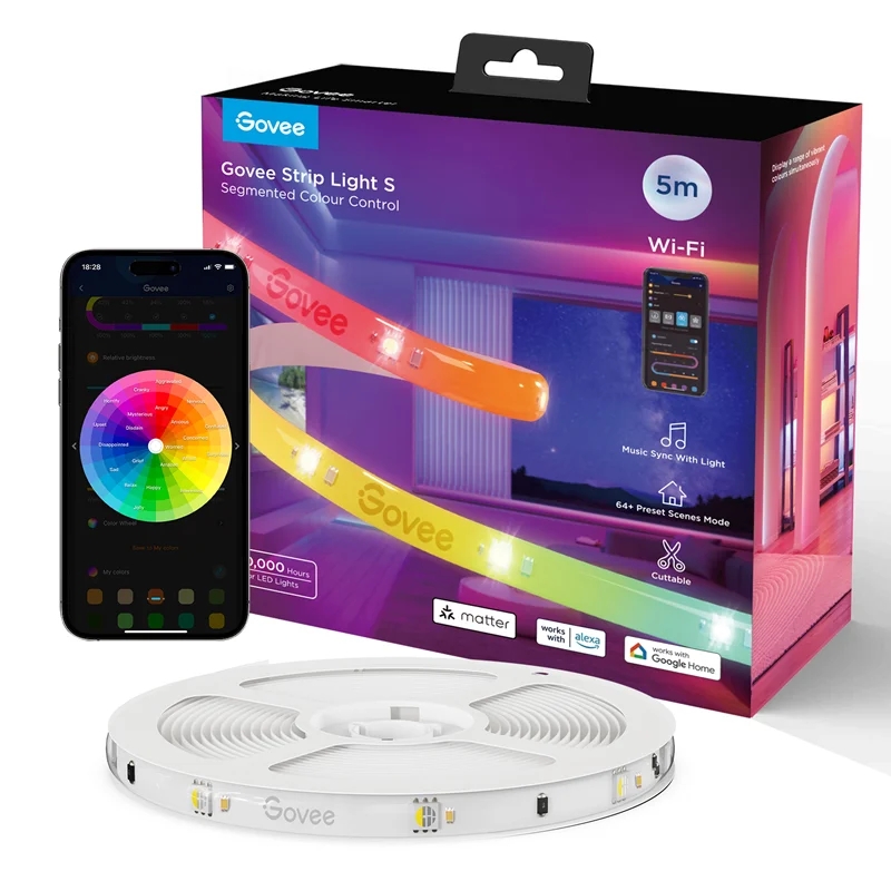 ریسه هوشمند 5 متری گووی Govee RGBIC Wi-Fi + Bluetooth LED Strip Light S H612A