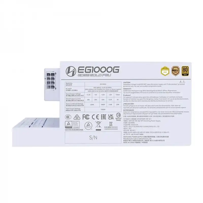 پاور 1000 وات لیان لی مدل EDGE GOLD 1000 UK White Full Modular