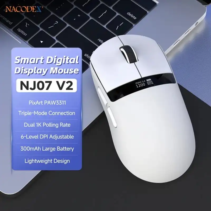موس گیمینگ ایجز مدل AJAZZ NJ07 V2 Wireless White