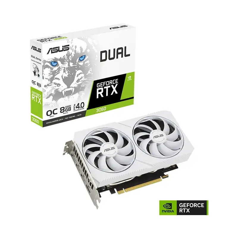 کارت گرافیک ایسوس مدل Dual RTX 3060 8GB OC White