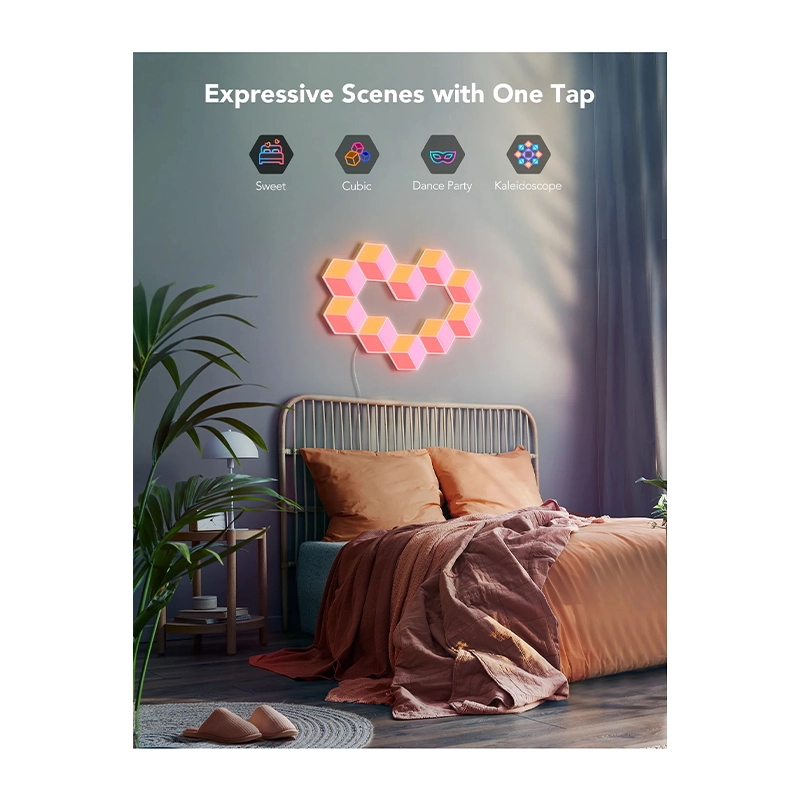 پنل روشنایی هوشمند 10 عددی گووی مدل Glide Hexa Pro LED Light Panels H6066