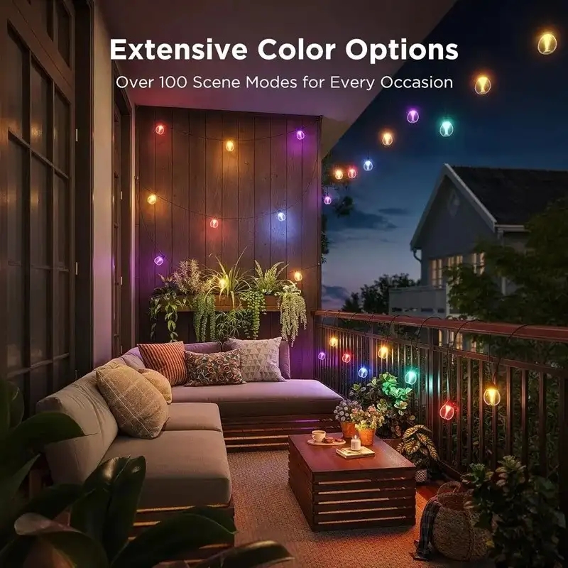 لامپ هوشمند ریسه ای فضای باز گووی مدل Outdoor Clear Bulb String Lights H7025