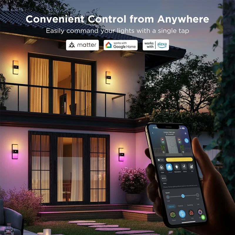 چراغ هوشمند دیواری فضای باز گووی مدل Smart Outdoor Wall light H7078