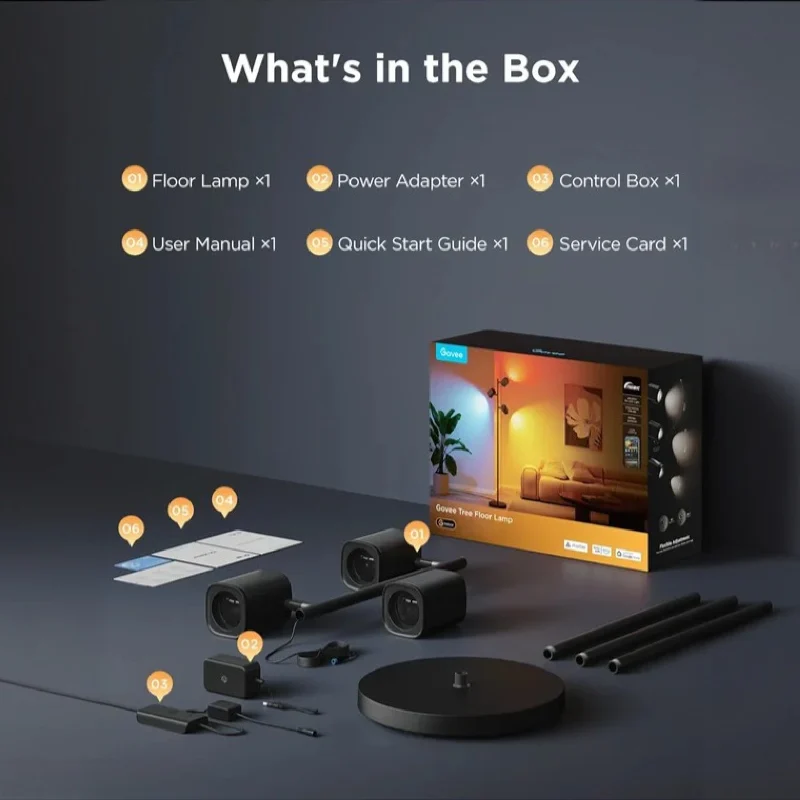 چراغ هوشمند درختی گووی مدل Tree Floor Lamp H60B2