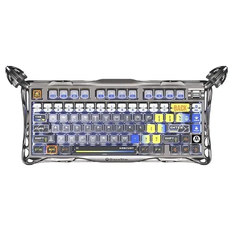 کیبورد گیمینگ گراوا استار مدل Mercury K1 Pro 75% Interstellar Silver