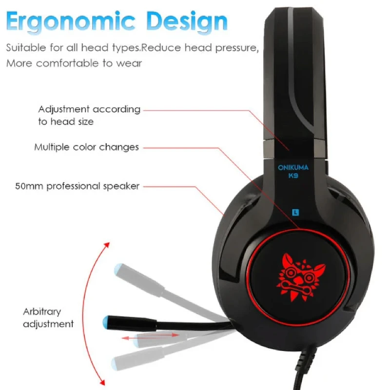 هدست گیمینگ اونیکوما مدل K9 Black