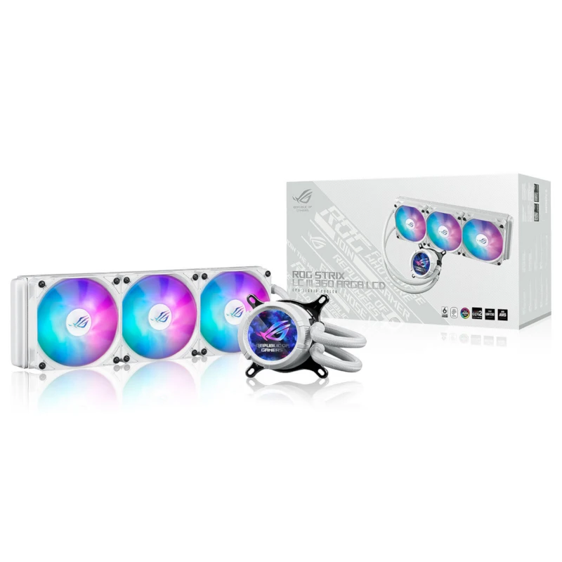 خنک کننده پردازنده ی ایسوس مدل ROG Strix LC III 360 ARGB LCD White