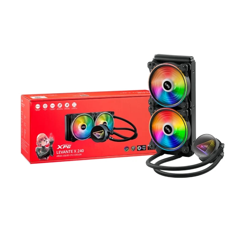 خنک کننده پردازنده ایکس پی جی مدل Levante X 240 ARGB Black