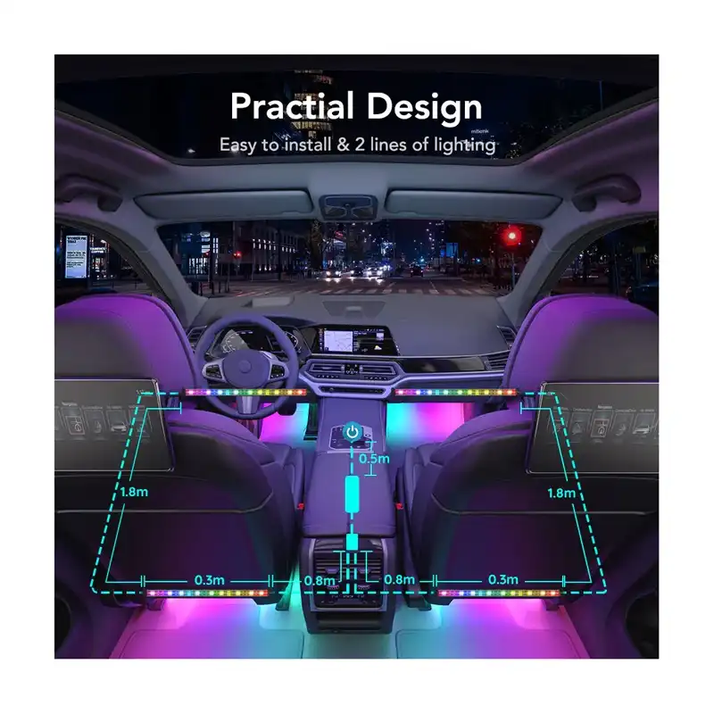 پنل روشنایی هوشمند خودرو گووی مدل RGBIC Interior Car Lights H7090