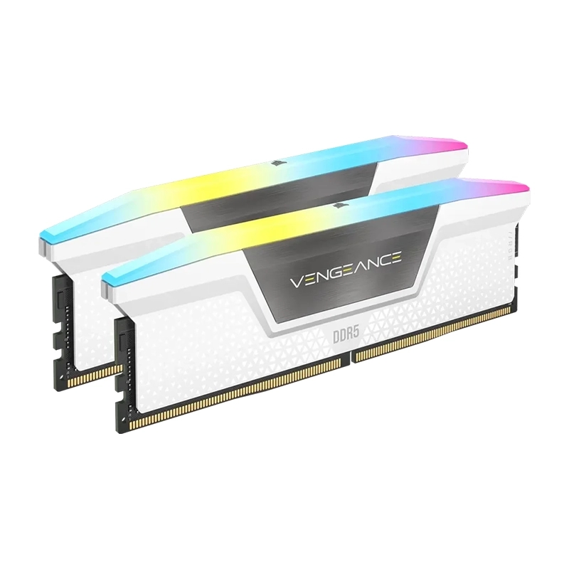 رم کورسیر مدل Vengeance RGB White DDR5 64GB 32GBx2 5200MHz CL40