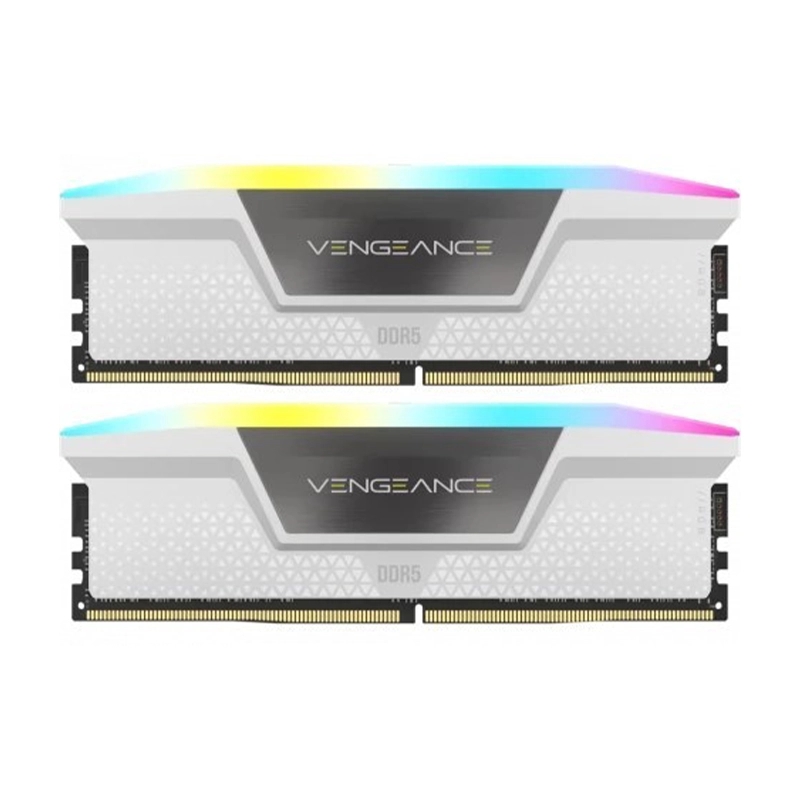 رم کورسیر مدل Vengeance RGB White DDR5 64GB 32GBx2 5200MHz CL40