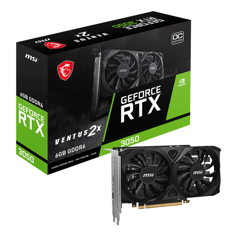 کارت گرافیک ام اس آی مدلGeForce RTX 3050 VENTUS 2X 6GB OC