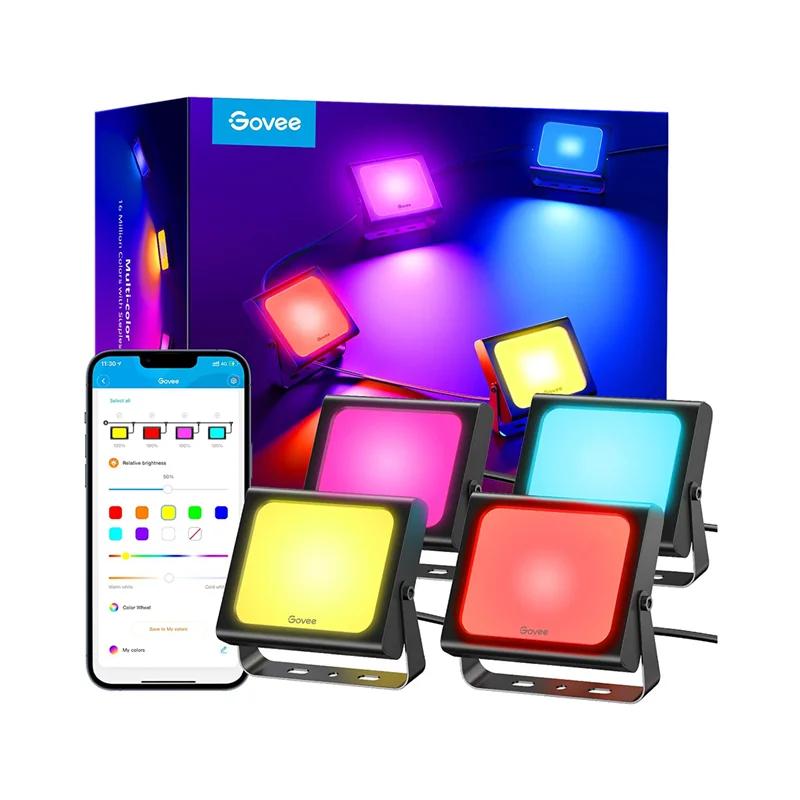 چراغ هوشمند فضای باز گووی مدل Govee RGBICWW LED Smart Flood Lights H7060-0