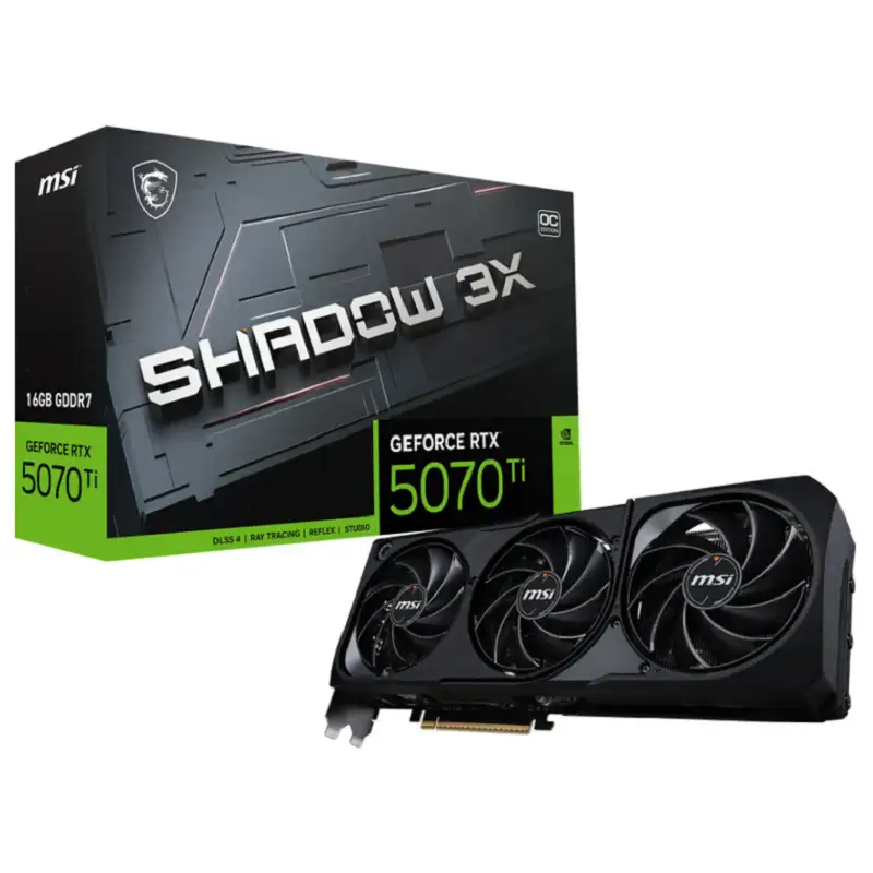 کارت گرافیک ام اس آی مدل RTX 5070 TI SHADOW 3X OC 16GB