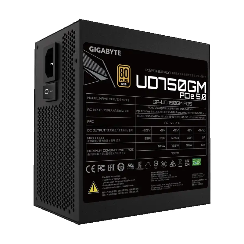 پاور گیگابایت مدل UD750GM 750W GOLD PG5 ATX3-0