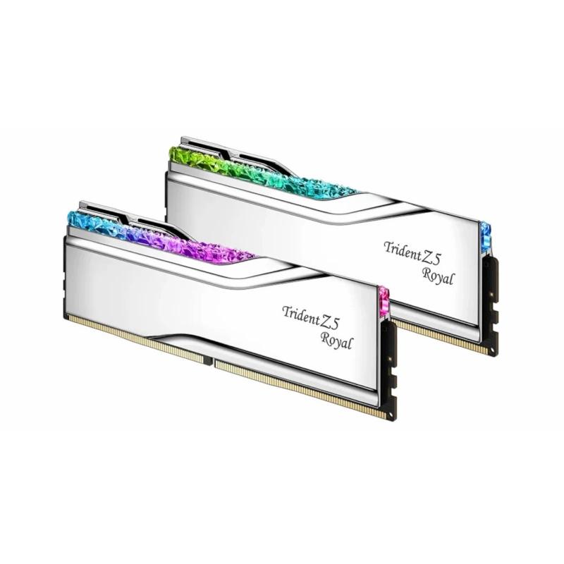 رم جی اسکیل مدل Trident Z5 Royal RGB Intel XMP 32GB (2x16GB) DDR5 7200MT/s CL34 Silver-1