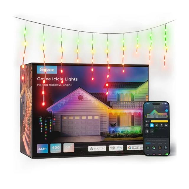 ریسه هوشمند فضای باز قندیلی 10 متری گووی مدل Icicle Lights H70D1