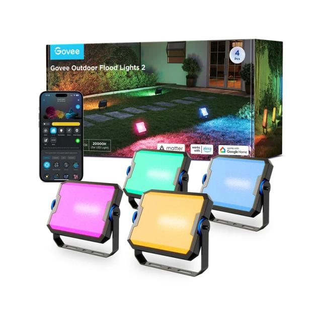 چراغ های هوشمند فضای باز گووی مدل Outdoor FLood Lights H8057