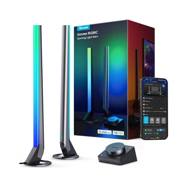 چراغ هوشمند گیمینگ رومیزی گووی مدل RGBIC Gaming Light Bars H6047
