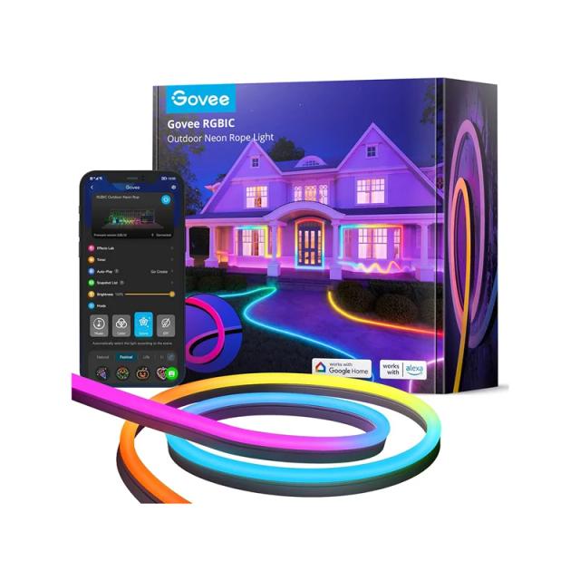 ریسه هوشمند فضای باز 10 متری گووی مدل RGBIC Outdoor Neon Rope Lights H61A8