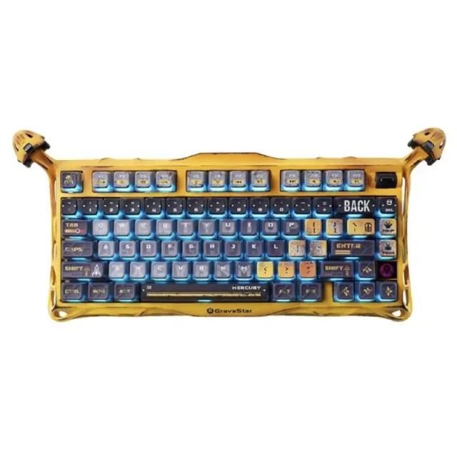 کیبورد گیمینگ گراوا استار مدل Mercury K1 Pro 75% Special Edition Battle-Worn Yellow