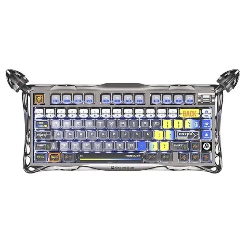کیبورد گیمینگ گراوا استار مدل Mercury K1 Pro 75% Interstellar Silver-0