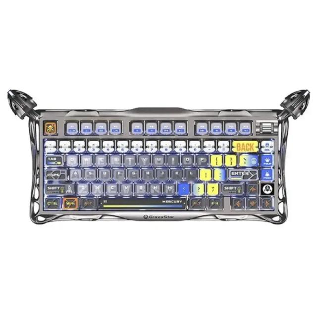 کیبورد گیمینگ گراوا استار مدل Mercury K1 Pro 75% Interstellar Silver