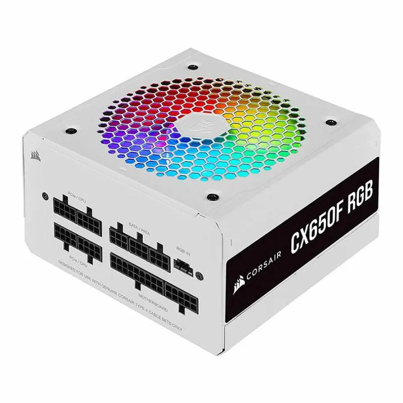پاور کورسیر 650 وات مدل CX650F RGB White-0
