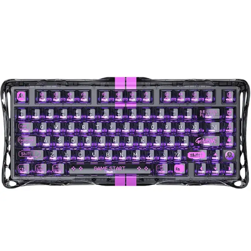 کیبورد گیمینگ گراوا استار مدل MERCURY V75 LITE 75% TRANSPARENT BLACK