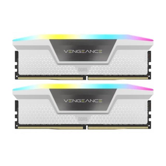 رم کورسیر مدل Vengeance RGB White DDR5 64GB 32GBx2 5200MHz CL40