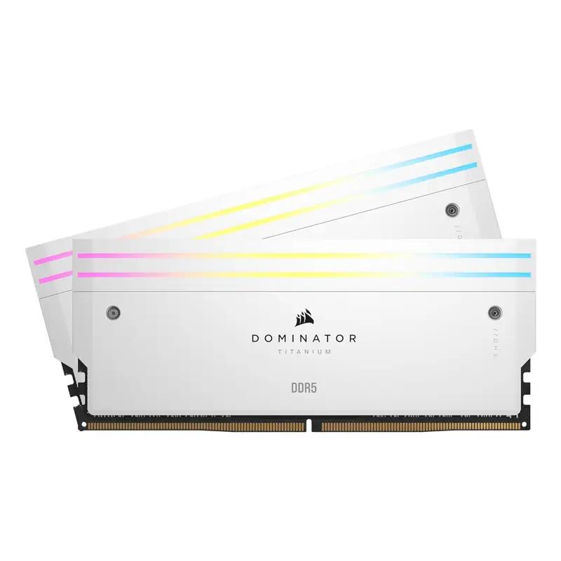 رم کورسیر مدل Dominator Titanium RGB DDR5 48GB 24GBx2 DDR5 6000MHz CL30 White-0