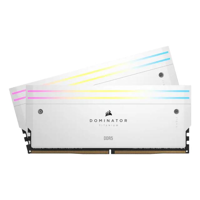 رم کورسیر مدل Dominator Titanium RGB DDR5 48GB 24GBx2 DDR5 6000MHz CL30 White