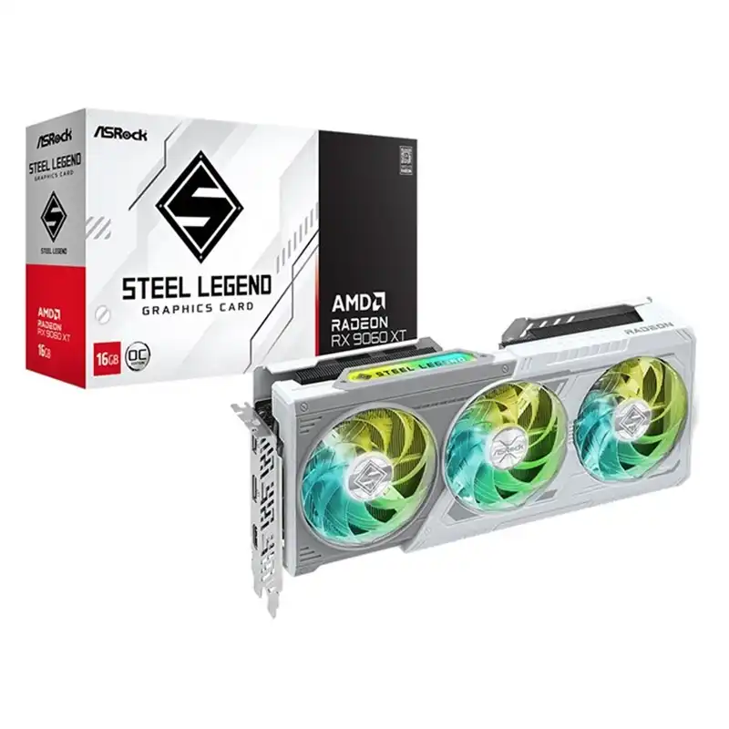 کارت گرافیک ازراک AMD Radeon RX9060 XT Steel Legend 16GB OC GDDR6
