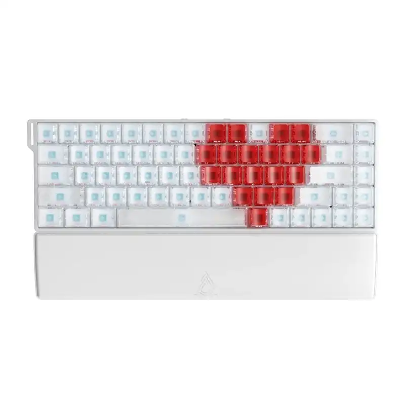 کیبورد گیمینگ ایجز مدلAJAZZ AK680 V2 SW Magnetic Original White Transparent + Red RGB Wired