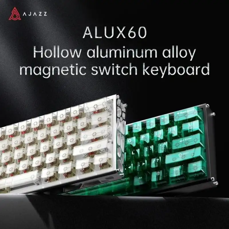 کیبورد گیمینگ ایجز مدلAJAZZ ALUX60 Wireless Magnetic SW Gray Gradient Transparent