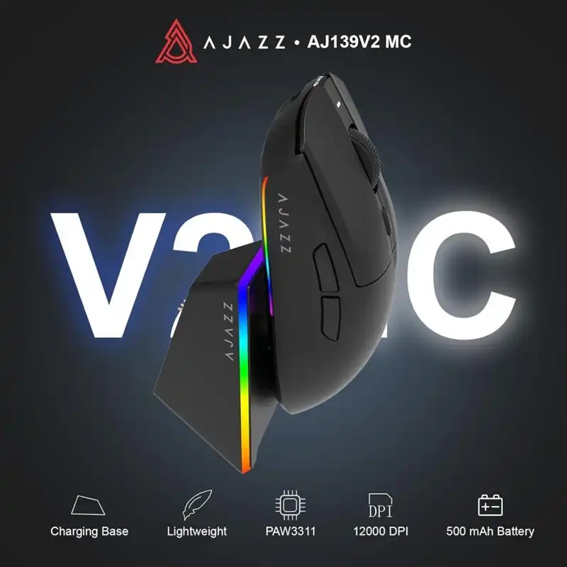 موس گیمینک ایجز مدل AJAZZ AJ139 V2 MC Tri-Mode Black