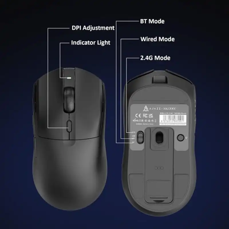 موس گیمینک ایجز مدل AJAZZ AJ139 V2 MC Tri-Mode Black-3