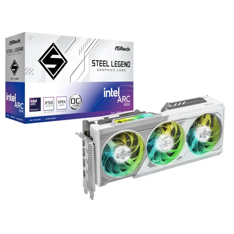 کارت گرافیک ازراک مدل Intel Arc B580 Steel Legend 12GB OC