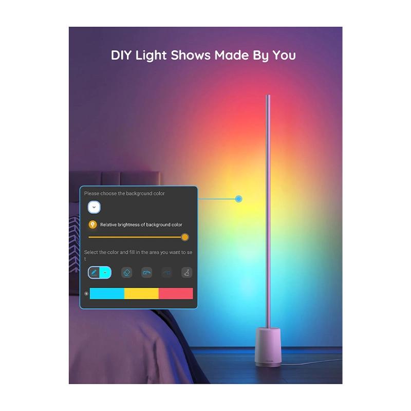 پنل روشنایی هوشمند گووی مدل Lyra RGBICWW Corner Floor Lamp H6072-3