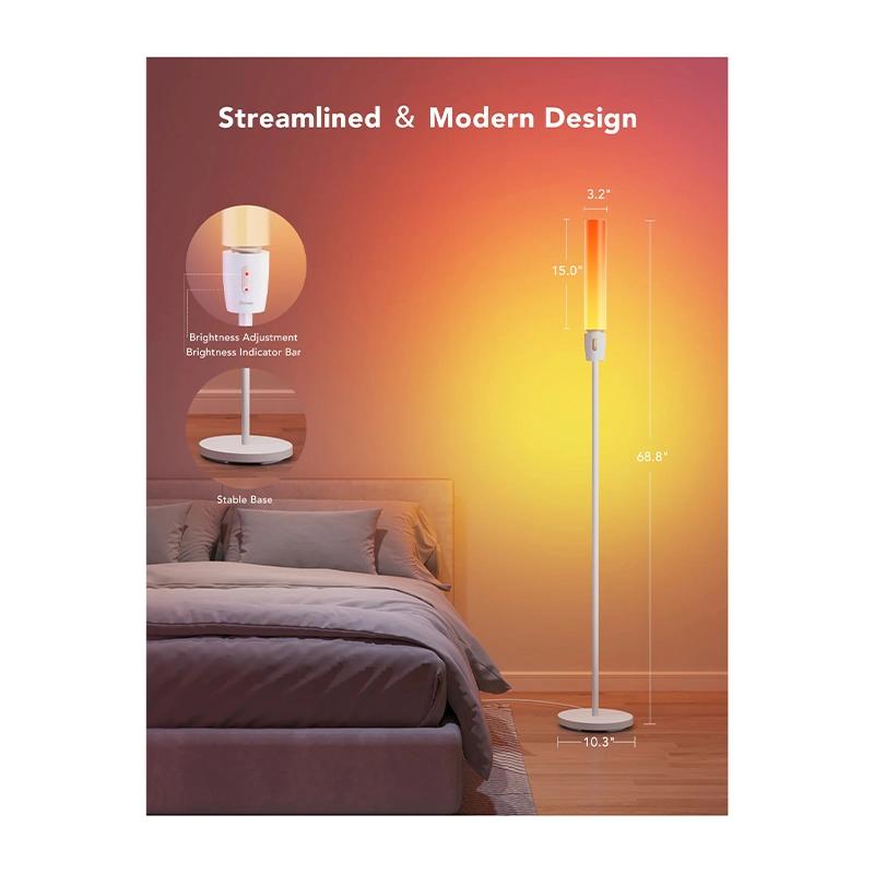 پنل روشنایی هوشمند گووی مدل RGBICWW Cylinder Floor Lamp H6078-2