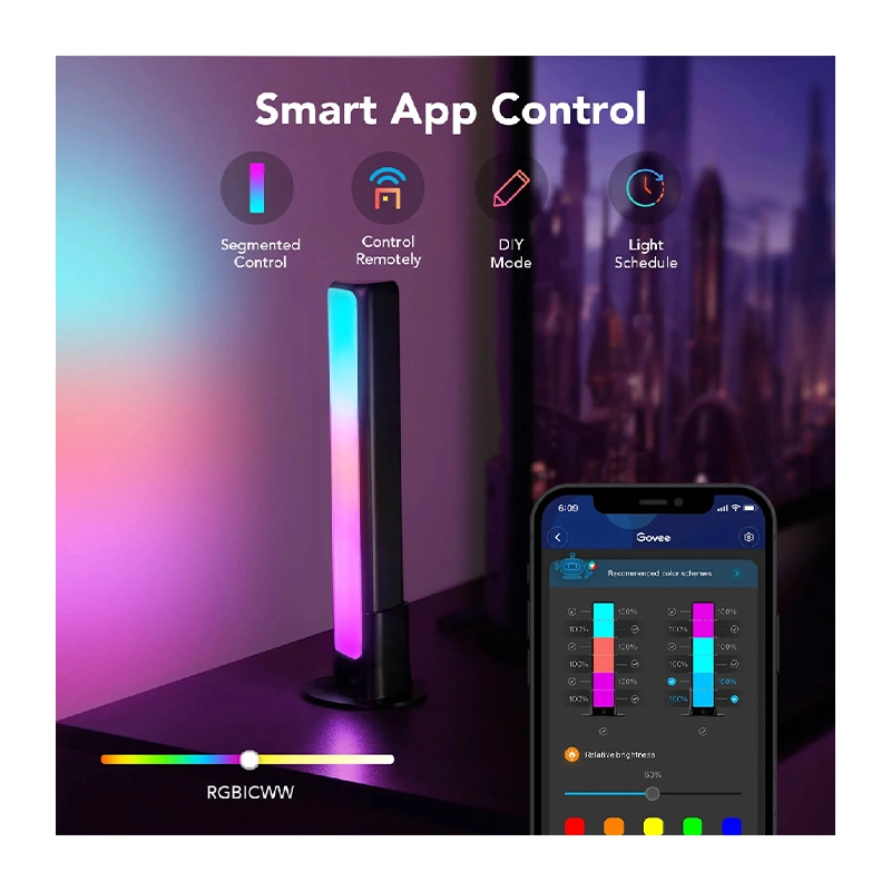 چراغ رومیزی هوشمند 2 عددی گووی Flow Plus Light Bars H6056