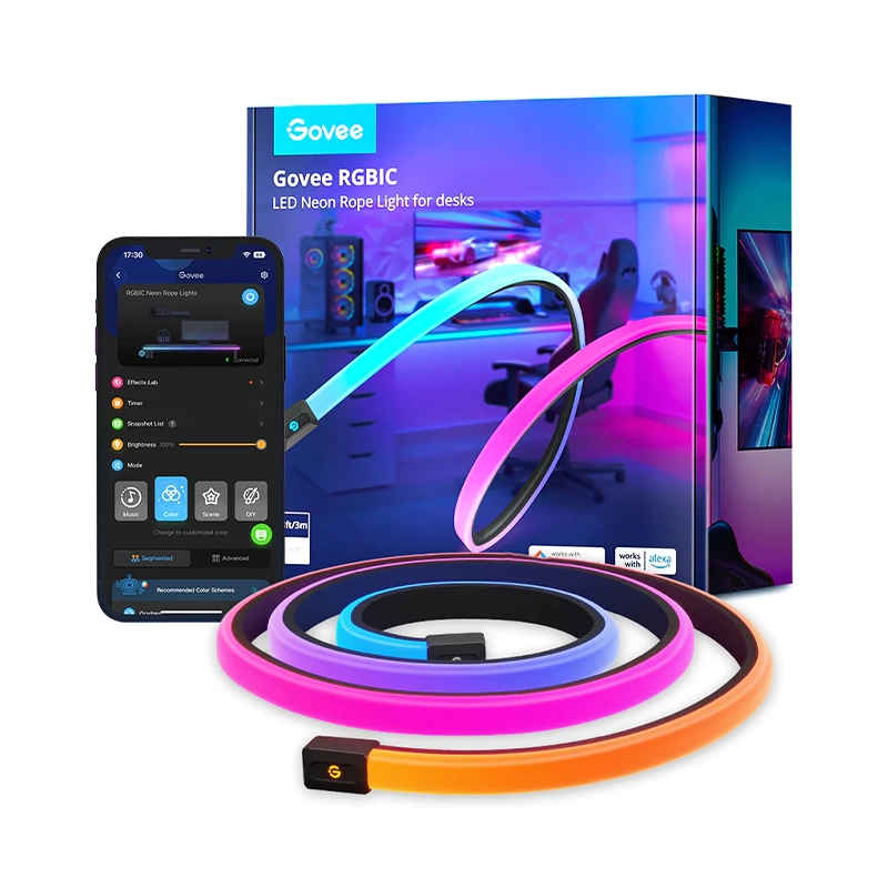 ریسه نواری هوشمند 3 متری گووی مدل RGBIC LED Neon Rope H61C3-2