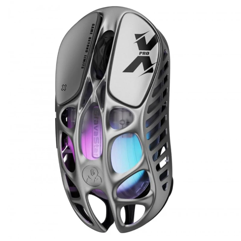 موس گیمینگ گراوا استار مدل Mercury X Pro with 8K Dongle Interstellar Silver-1