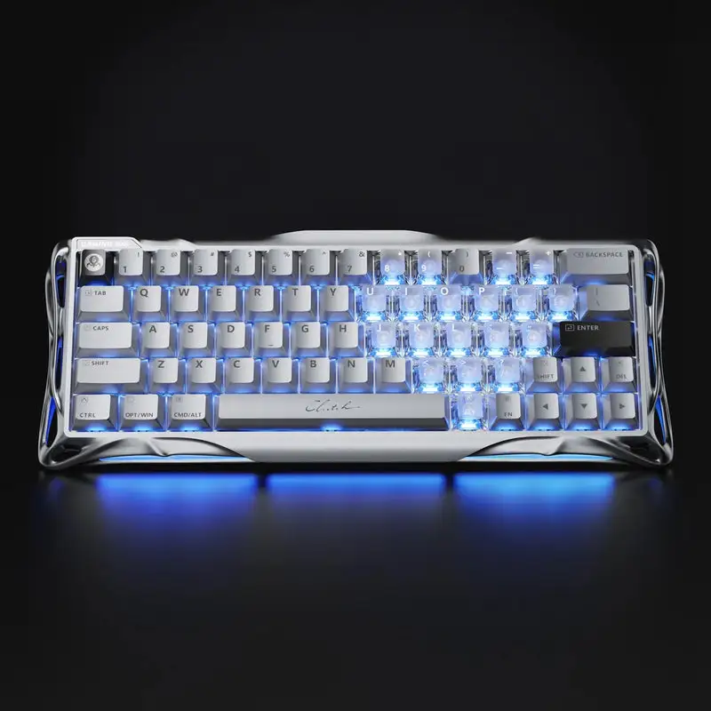 کیبورد گیمینگ گراوا استار مدل MERCURY V60 PRO 60% CHROME SILVER