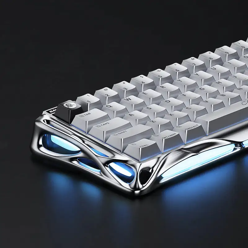 کیبورد گیمینگ گراوا استار مدل MERCURY V60 PRO 60% CHROME SILVER -2