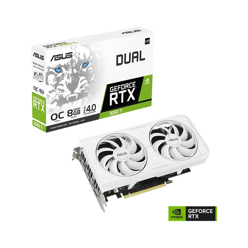 کارت گرافیک ایسوس مدل Dual RTX 3060 Ti 8GB OC GDDR6X White