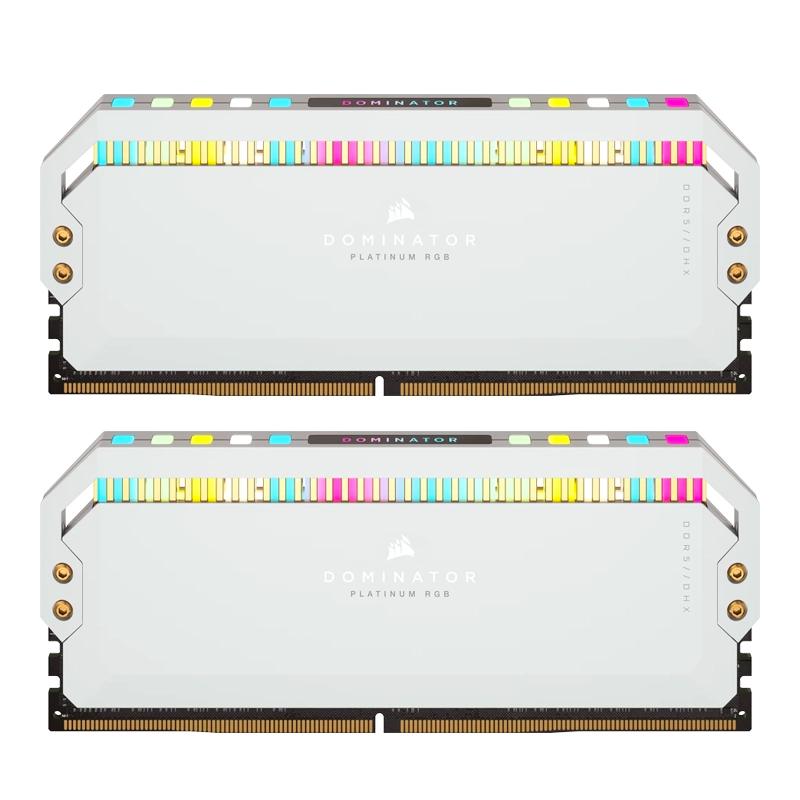 رم کورسیر مدل Dominator Platinum RGB White DDR5 32GB 16GBx2 5600MHz CL36-0